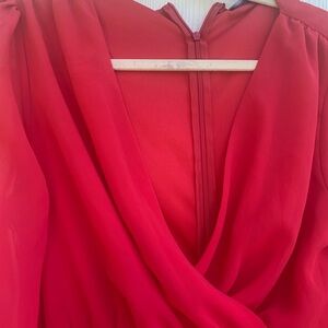 Elegant Red Draped Dress